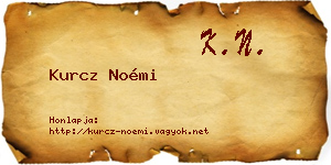 Kurcz Noémi névjegykártya